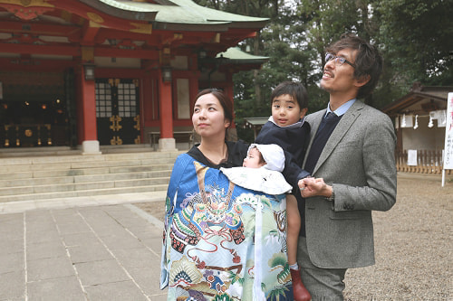 お宮参り写真 撮影場所 世田谷八幡宮 未来