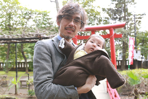 お宮参り写真 撮影場所 世田谷八幡宮 赤い鳥居