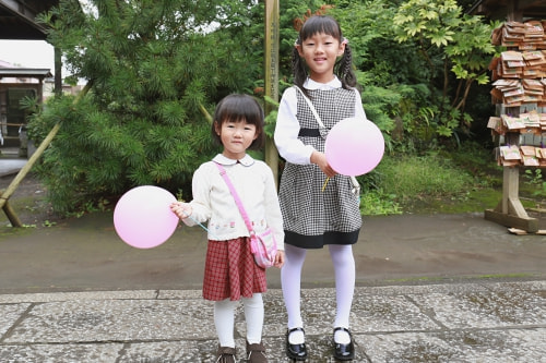 お宮参り写真 撮影場所 水天宮 日枝神社 姉妹