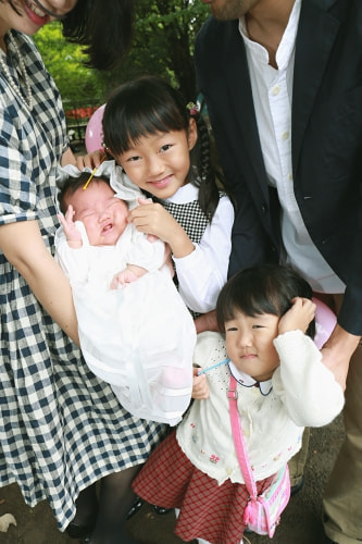 お宮参り写真 撮影場所 水天宮 日枝神社 家族写真、かわいい