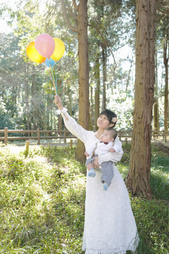 ブライダル(エンゲージメントフォト)写真 撮影場所 大和市(森) バルーン