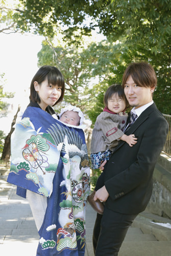 お宮参り写真 撮影場所 横浜 伊勢山皇大神宮 お宮参り着物レンタル４