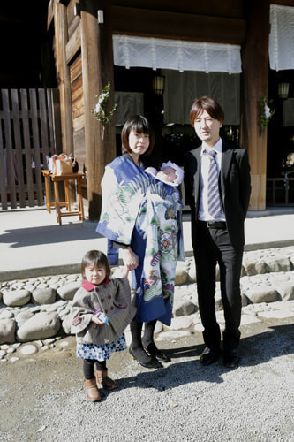 お宮参り写真 撮影場所 横浜 伊勢山皇大神宮 お宮参り着物レンタル１２