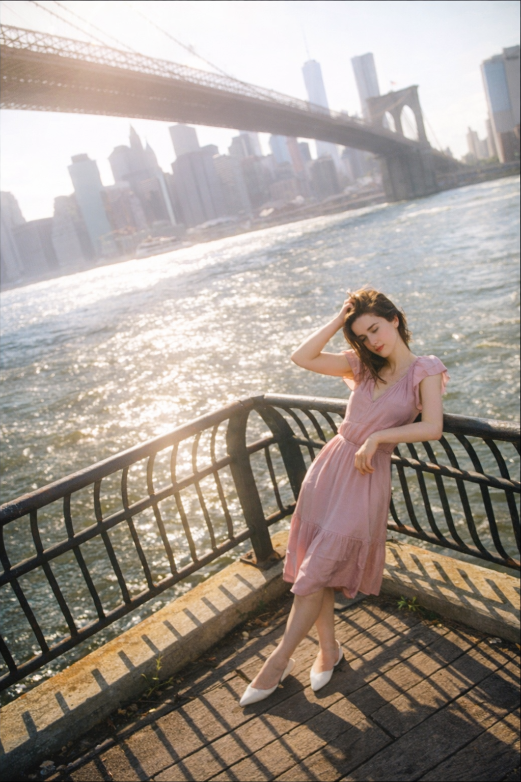 水平が取れてない、背景も整理されていないポートレート