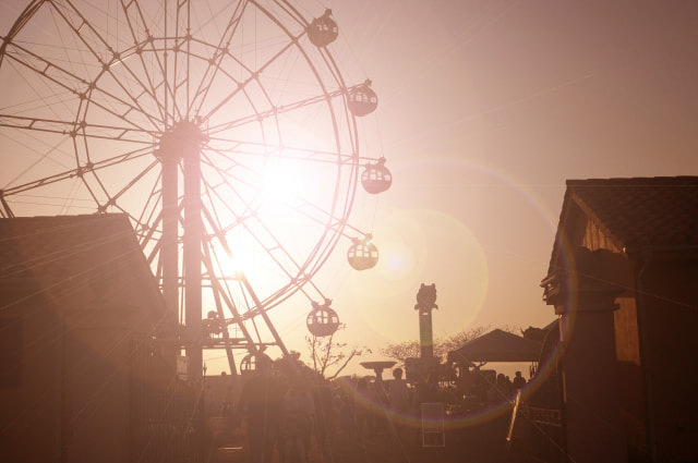 逆光で撮影した観覧車